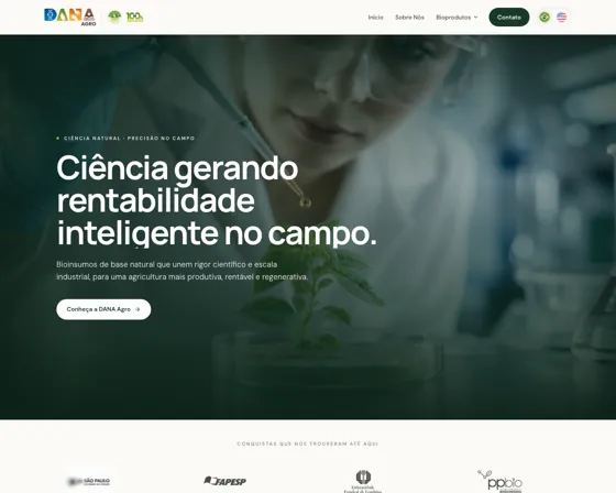 Site da Dana Agro no computador